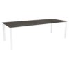 Stern Penta Ausziehtisch, Gestell Aluminium weiss, Tischplatte HPL Smoky, 200-250x100cm