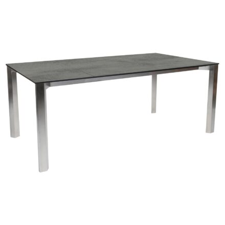 Stern Penta Ausziehtisch, Gestell Edelstahl, Tischplatte HPL Zement, 160/210x100 cm