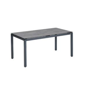 CASA DOMA "Carini" Gartentisch 160x90 cm, Gestell Edelstahl anthrazit, Tischplatte HPL Chromix anthrazit