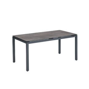 CASA DOMA "Carini" Gartentisch 160x90 cm, Gestell Edelstahl anthrazit, Tischplatte HPL Chromix bronze