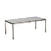 CASA DOMA "Carini" Gartentisch 210x100 cm, Gestell Edelstahl gebürstet, Tischplatte HPL Chromix silber