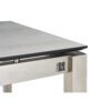 CASA DOMA "Carini" Gartentisch, Gestell Edelstahl gebürstet, Tischplatte HPL Chromix silber, mit Abstandhalter & Schweizer Kante