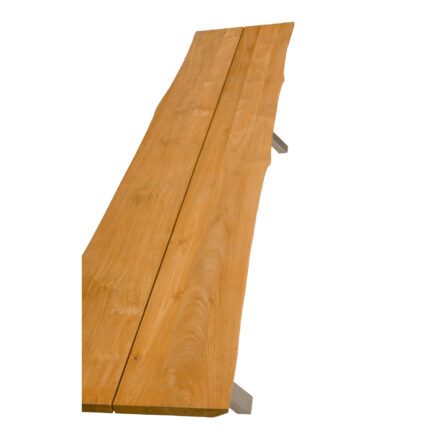 CASA DOMA "Falerna" Gartenbank mit X-Gestell 210 cm, Gestell Edelstahl, Sitzfläche Teakholz mit Baumkante