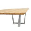 CASA DOMA "Falerna" Kufentisch 210 x 100 cm, Gestell Edelstahl, Tischplatte Teakholz mit Baumkante