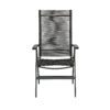CASA DOMA "Mineo" Klappsessel, Gestell Edelstahl anthrazit, Bespannung Rope anthrazit, Armlehnen Aluminium schwarz