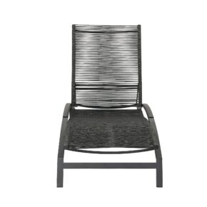 CASA DOMA "Mineo" Sonnenliege, Gestell Edelstahl anthrazit, Liegefläche Rope anthrazit, Armlehnen Aluminium schwarz