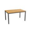 CASA DOMA "Varano" Gartentisch 130x80 cm, Gestell Edelstahl anthrazit, Tischplatte Teak – 3 Planken