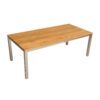 CASA DOMA "Varano" Gartentisch 210x100 cm, Gestell Edelstahl gebürstet, Tischplatte Teak – 3 Planken