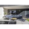 Kettler "Ocean Skid Platform" Loungeset 4-teilig, Alu anthrazit matt, Bezug Agora® brisa plus Universalablagen und Loungetisch