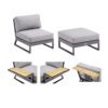 Kettler "Ocean Skid Platform" Loungesessel-Set, Alu anthrazit, Stoff Olefin hellgrau meliert