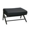 Loungehocker "Jackie" von Stern, Gestell Aluminium schwarz matt, Kissen 100% Polyacryl seidenschwarz