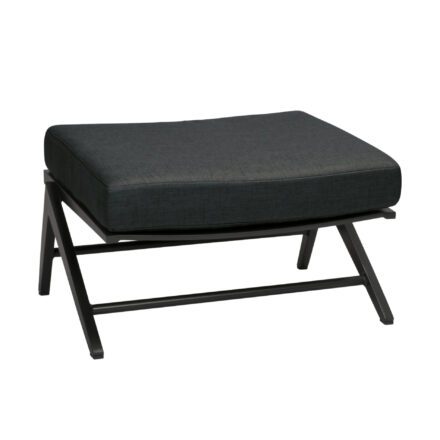 Loungehocker "Jackie" von Stern, Gestell Aluminium schwarz matt, Kissen 100% Polyacryl seidenschwarz