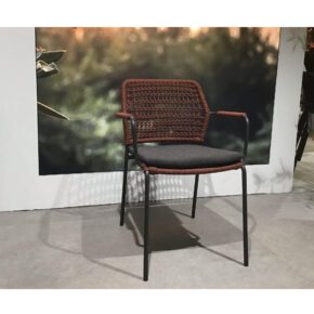 4Seasons Outdoor "Barista" Diningsessel, Gestell Edelstahl anthrazit, Rope terracotta - Ausstellung Weil