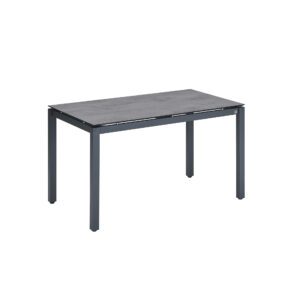 CASA DOMA "Carini" Gartentisch 130x80 cm, Gestell Edelstahl anthrazit, Tischplatte HPL Chromix anthrazit