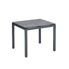 CASA DOMA "Carini" Gartentisch 90x90 cm, Gestell Edelstahl anthrazit, Tischplatte HPL Chromix anthrazit