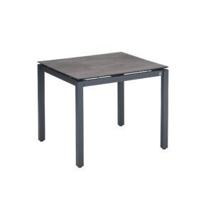 CASA DOMA "Carini" Gartentisch 90x90 cm, Gestell Edelstahl anthrazit, Tischplatte HPL Chromix bronze