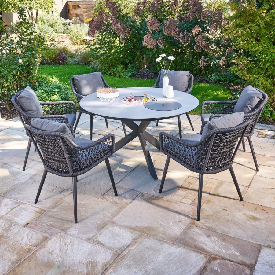 CASA DOMA Ribera/Rosano GartenmöbelSet mit Diningsessel LForm und