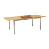 CASA DOMA "Ugento" Ausziehtisch 160/220 x 90 cm, Gestell Edelstahl, Tischplatte Teakholz
