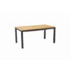CASA DOMA "Varano" Ausziehtisch 160/260x90 cm, Gestell Edelstahl anthrazit, Tischplatte Teak