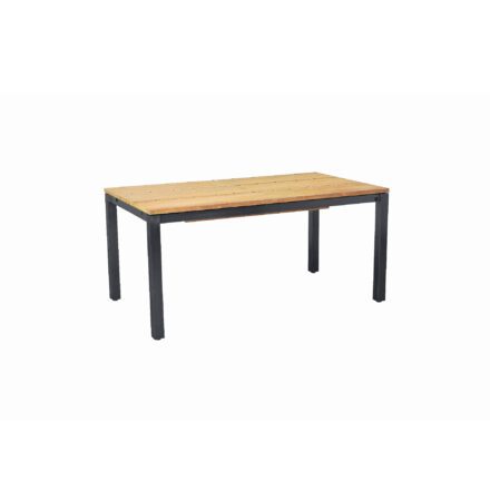 CASA DOMA "Varano" Ausziehtisch 160/260x90 cm, Gestell Edelstahl anthrazit, Tischplatte Teak