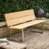 CASA DOMA "Varano" Gartenbank 190 cm, Gestell Edelstahl gebürstet, Sitzfläche Teak