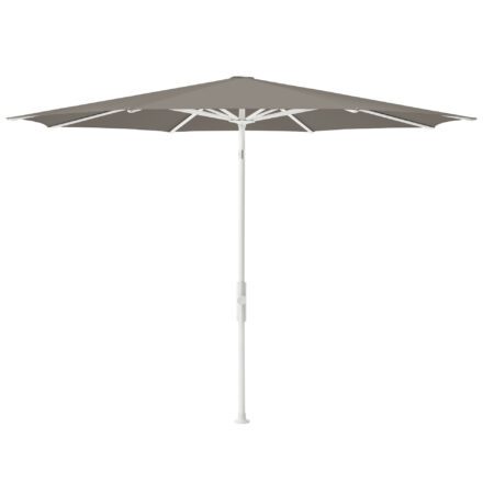 Glatz "Twist", Sonnenschirm, Gestell matt weiss, rund, Dessin 461 - Taupe (© by GLATZ AG, Schweiz)