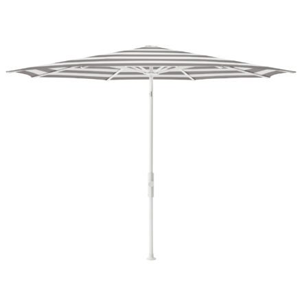 Glatz "Twist", Sonnenschirm, Gestell matt weiss, rund, Dessin 570 - Steel Stripe (© by GLATZ AG, Schweiz)