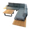 Zebra "Park" Loungeset mit 2-Sitzer, Eckteil und Lounge Kaffeetisch, Aluminium graphite, Polster Sunproof® sutton grey