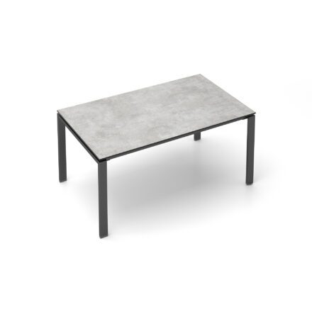 Kettler Float Gartentisch 160x95 cm, Aluminium anthrazit, Tischplatte HPL Hellgrau meliert