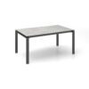Kettler Float Gartentisch 160x95 cm, Aluminium anthrazit, Tischplatte HPL Hellgrau meliert
