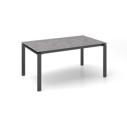 Kettler Float Gartentisch 160x95 cm, Aluminium anthrazit, Tischplatte HPL Kalksandstein