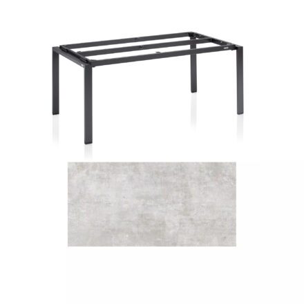 Kettler Float Gartentisch 180x95 cm, Aluminium anthrazit, Tischplatte HPL Hellgrau meliert