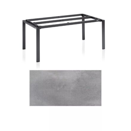 Kettler Float Gartentisch 180x95 cm, Aluminium anthrazit, Tischplatte HPL Silber-Grau