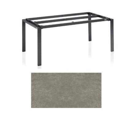 Kettler Float Gartentisch 180x95 cm, Aluminium anthrazit, Tischplatte Keramik grau-taupe