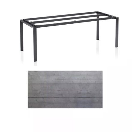 Kettler Float Gartentisch 220x95 cm, Aluminium anthrazit, Tischplatte HPL Grau mit Fräsung