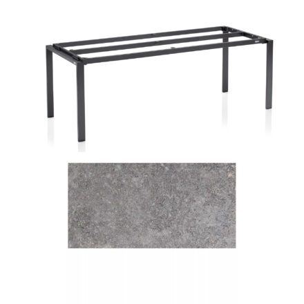 Kettler Float Gartentisch 220x95 cm, Aluminium anthrazit, Tischplatte HPL Kalksandstein