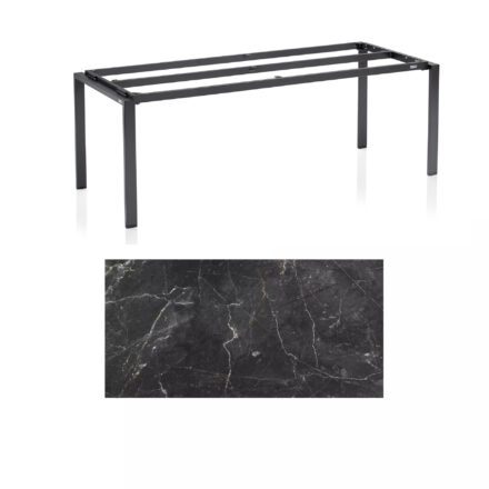 Kettler Float Gartentisch 220x95 cm, Aluminium anthrazit, Tischplatte HPL Marmor grau