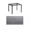 Kettler Float Gartentisch 95x95 cm, Aluminium anthrazit, Tischplatte HPL Grau mit Fräsung