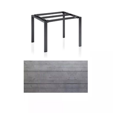 Kettler Float Gartentisch 95x95 cm, Aluminium anthrazit, Tischplatte HPL Grau mit Fräsung