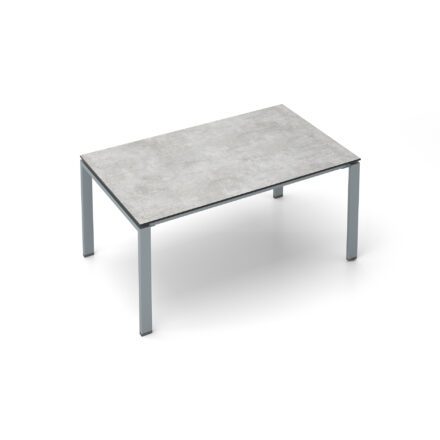 Kettler Float Gartentisch 160x95 cm, Aluminium silber, Tischplatte HPL Hellgrau meliert