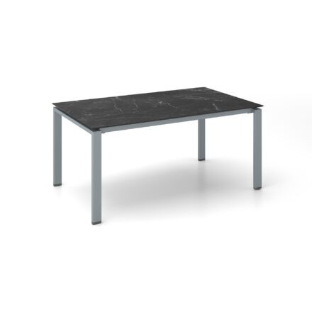 Kettler Float Gartentisch 160x95 cm, Aluminium silber, Tischplatte HPL Marmor grau