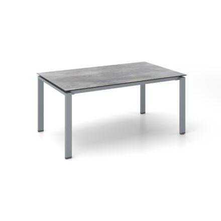 Kettler Float Gartentisch 160x95 cm, Aluminium silber, Tischplatte HPL Silber-Grau