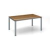 Kettler Float Gartentisch 160x95 cm, Aluminium silber, Tischplatte HPL Teak-Optik mit Fräsung
