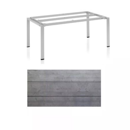 Kettler Float Gartentisch 180x95 cm, Aluminium silber, Tischplatte HPL Grau mit Fräsung