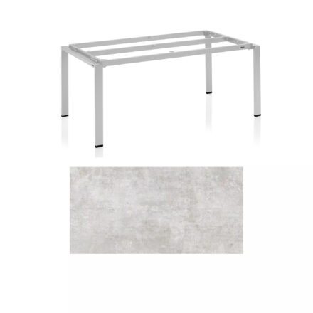 Kettler Float Gartentisch 180x95 cm, Aluminium silber, Tischplatte HPL Hellgrau meliert