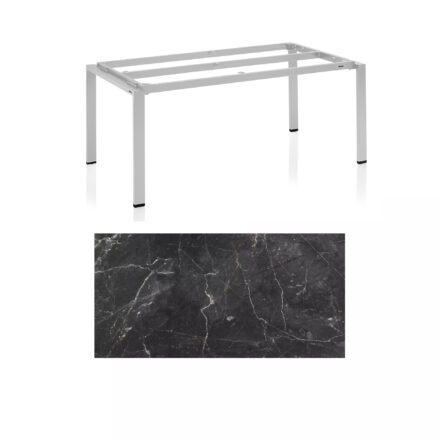 Kettler Float Gartentisch 180x95 cm, Aluminium silber, Tischplatte HPL Marmor grau