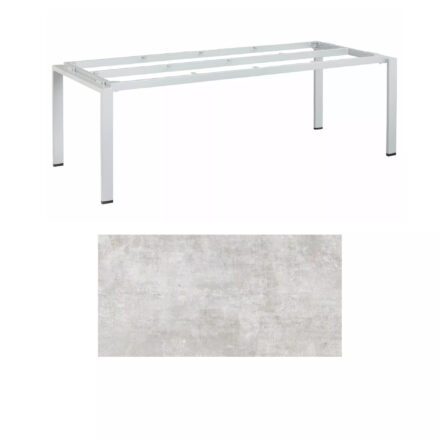 Kettler Float Gartentisch 220x95 cm, Aluminium silber, Tischplatte HPL Hellgrau meliert