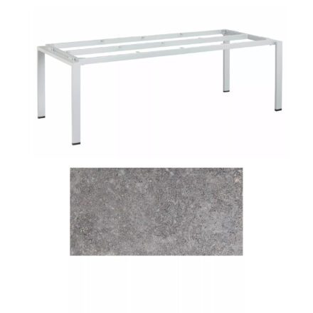 Kettler Float Gartentisch 220x95 cm, Aluminium silber, Tischplatte HPL Kalksandstein