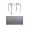 Kettler Float Gartentisch 95x95 cm, Aluminium silber, Tischplatte HPL Grau mit Fräsung