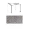Kettler Float Gartentisch 95x95 cm, Aluminium silber, Tischplatte HPL Kalksandstein